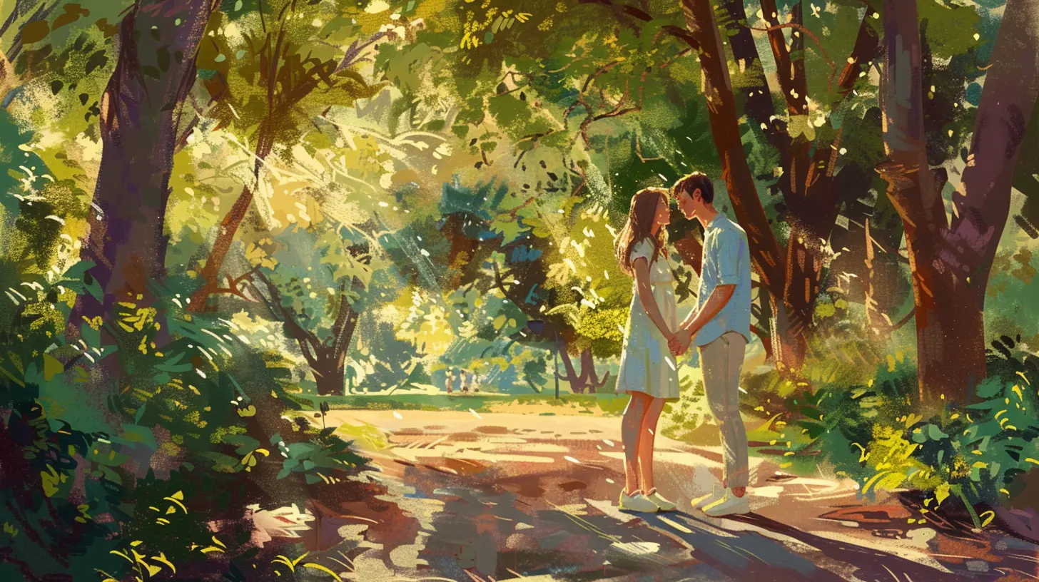 Two lovers in the park